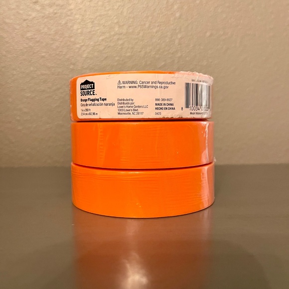 Presco Orange Flagging Tape-1-in x 200 ft-3 Rolls - Picture 2 of 3